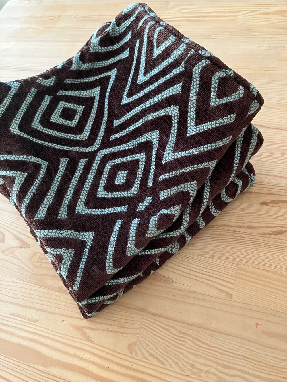 Geometric Pattern  Throw Pillow Cases ( only) in Brown and Teal